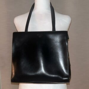 Prada Black leather work tote